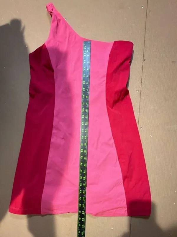 Outdoor Voices One Shoulder Dress Azalea Ruby Color Block Medium - Image 2