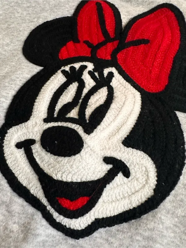 Disney Gray Hoodie Sweater with Red-Accented Minnie Mouse - Image 3