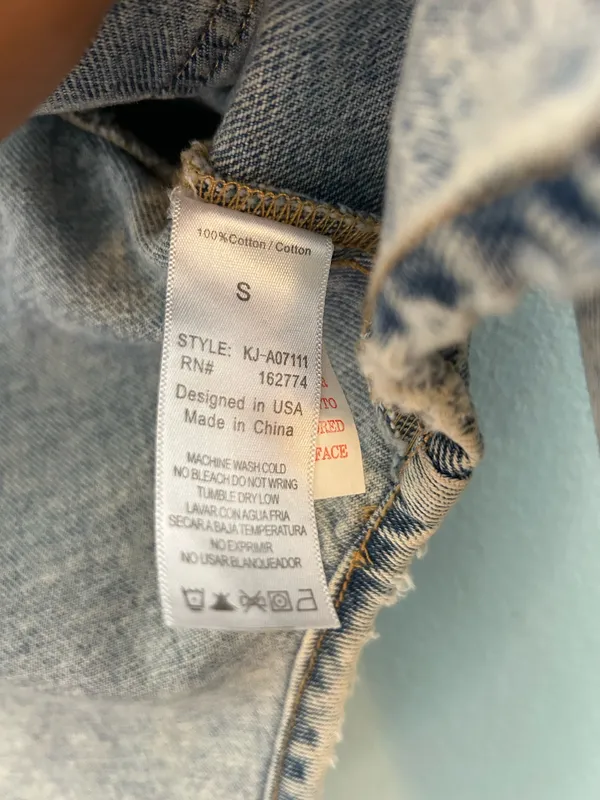 Women’s Mono B faded blue denim jackets small - Image 3