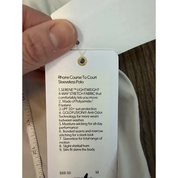 Rhône Women's Course To Court Sleeveless Polo Gray Lavender Sz M Polo NWT $88 - Image 8