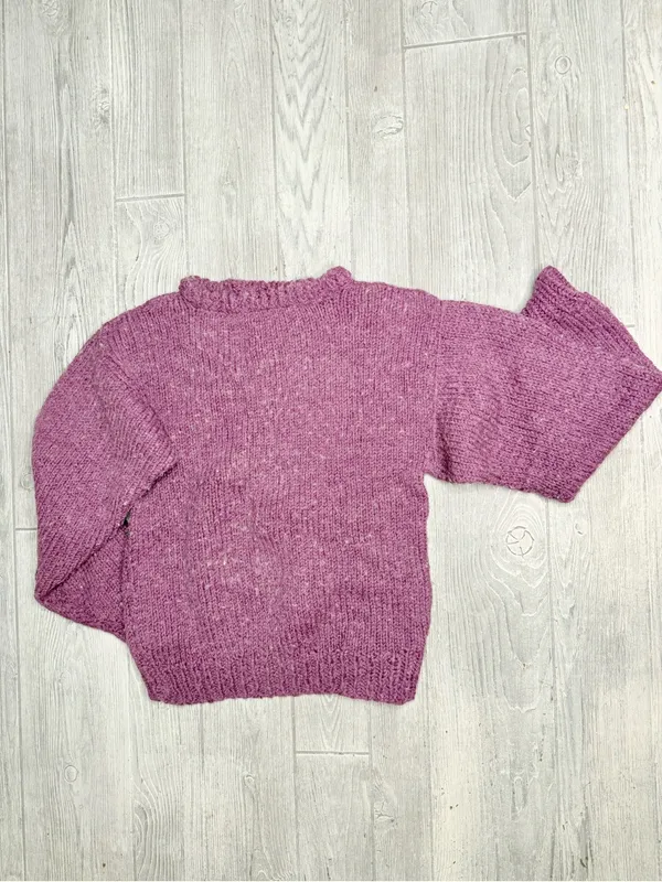 Vintage hand made knit crochet long sleeve sweater small / medium - Image 4