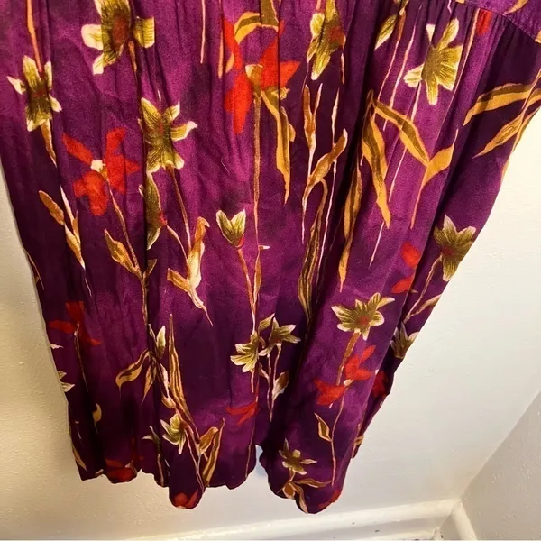 Vintage Caribou Women's Size Medium Sleeveless Dress Purple Tropical Floral 6203 - Image 5