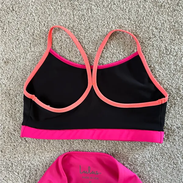 Lulus Goal-Oriented Black Color Block High Impact Leggings and sports bra‎ small - Image 5