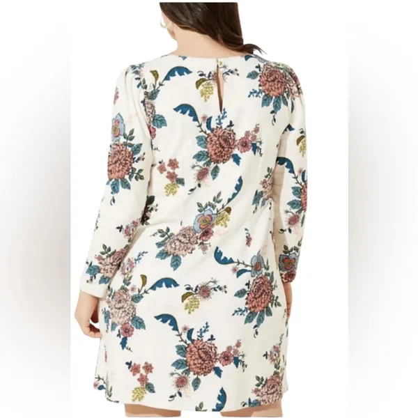 LOFT Floral‎ Shift Dress Plus Size 20 Long Sleeve Knee Length Casual Work - Image 9