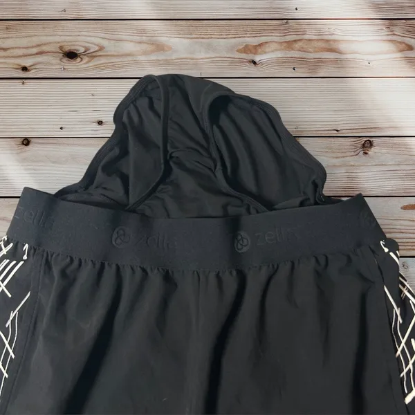 Zella Lined Athletic Shorts Black‎ Running Gym Activewear Drawstring Logo Medium - Image 4