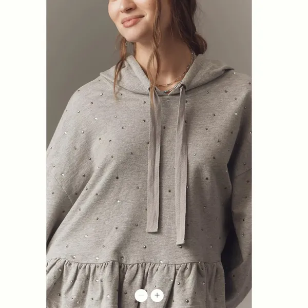 Anthropologie Pilcro Drop-Shoulder Flounce Hoodie - Image 3