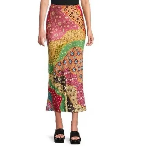 NEW $130 Never Fully Dressed Women Morocco Dorris Maxi Skirt Patchwork Celestial - Image 2