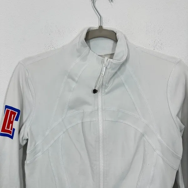 Lululemon LA Clippers Athletic Jacket Zip Up White Women's Size 8 Basketball NBA - Image 4
