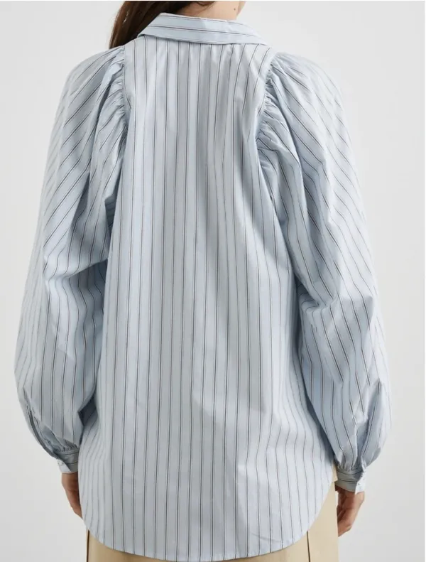 Rails Livy Shirt - Hampton Stripe Blue & White Pinstriped Button Down Shirt - Image 8