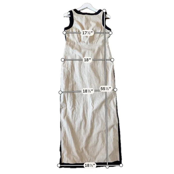 Commense NWT linen blend contrast maxi dress size M Tan Size M - Image 6
