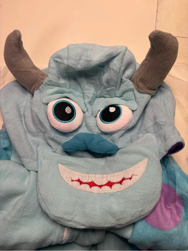 Monsters Inc Sulley Plush Costume Pajama Sleeper Adult Size Medium One Piece Zip - Image 3