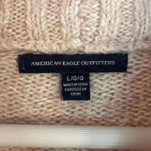 American Eagle pink cropped mock neck knit sweater - Image 5