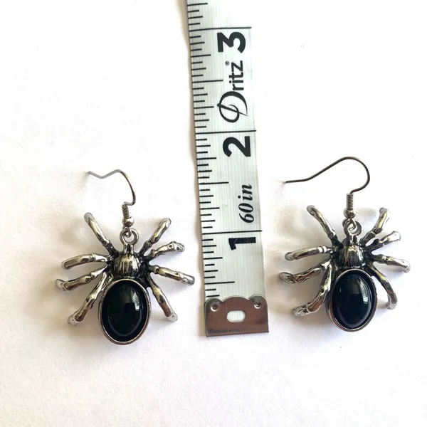 1 Pair Of Gothic Style Drop Earrings Horror Spider‎ Design - Image 14