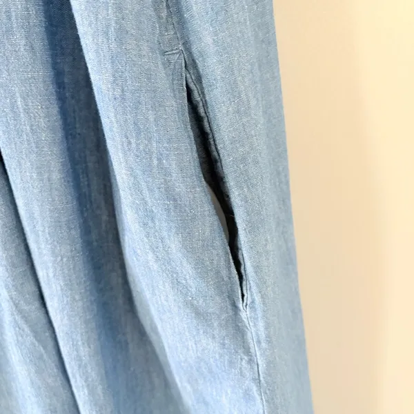 J.Crew Re-Imagined denim flowy dress with a gathered neckline Size S‎ - Image 6