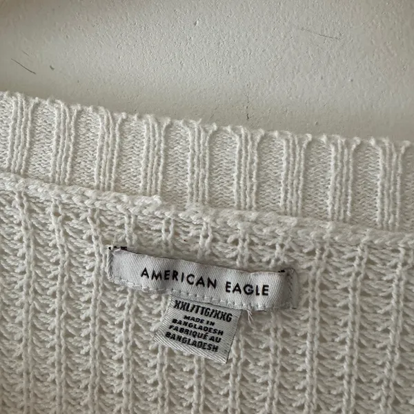 American Eagle‎ Women's Colorblock Waffle Knit Henley Oversized Sweater Top - Image 5