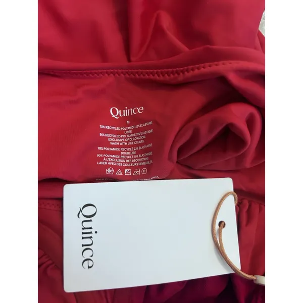 NWT Quince Cherry Red Italian Underwire One-Piece Swimsuit Size Medium - Image 3