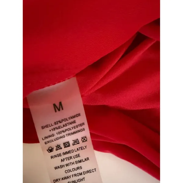 Red Ruffle Shoulder Cutout One-Piece Swimsuit NEW Medium - Image 9