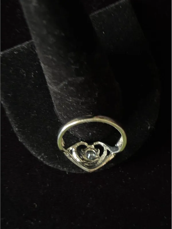 Silver-toned Heart Infinity Engagement Promise Ring CZ Size 9 - Image 6