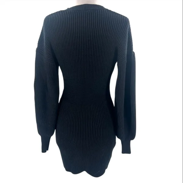 STAUD Marylebone sweater dress black‎ sz - Image 3