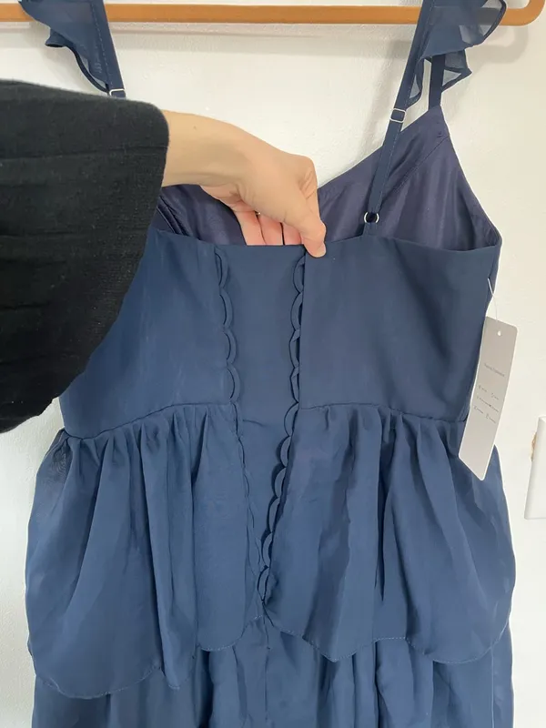 NWT Navy Blue Sleeveless Ruffle Bridesmaid Dress- Size 10 - Image 8