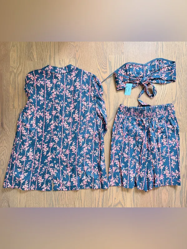 Free People Poolside Three Piece Set in Blue Combo - Image 5