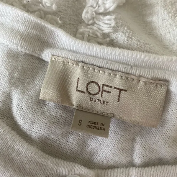 LOFT 1/2 sleeve cotton cardigan sweater y2k • small • 100% cotton - Image 4