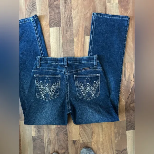 Wrangler Ultimate Riding Women's Dark Blue Flare Jeans Western Cowgirl - Image 4