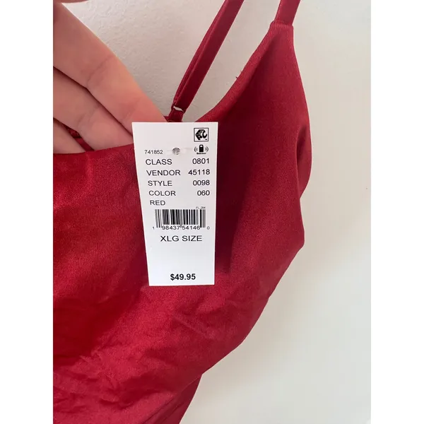 PacSun Swim Eco Red Ruched One Piece Swimsuit Size XL NWT - Image 2