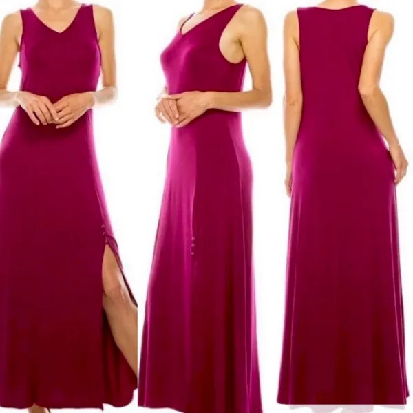 Agnes & Dora Womens Venus Maxi Dress in Wine size S - Image 2