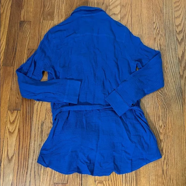 Andie The Corvo Button Up Top Cover Up‎ Blue Mazarine size M NWT - Image 4