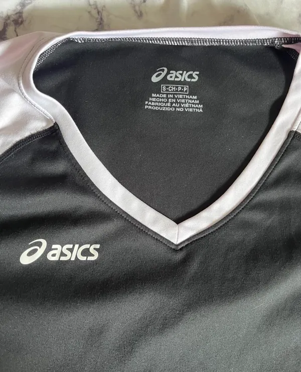 ASICS Black & White Volleyball Jersey Top - Image 4