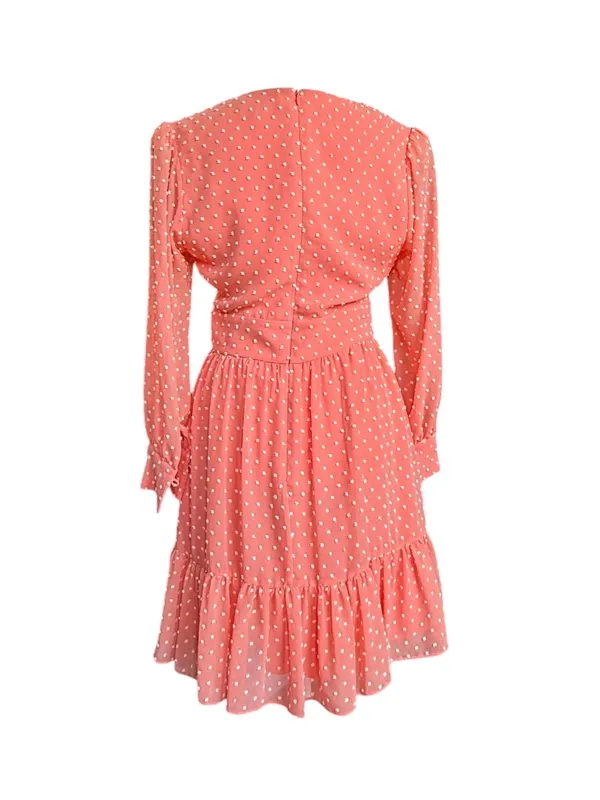 Saloni Marissa Coral Swiss‎ Dot Mini Dress Sz 6 - Image 6