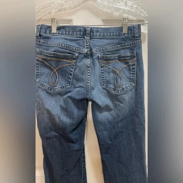 Calvin Klein Womens Flare Fit Distressed Jeans Size 27 - Image 5