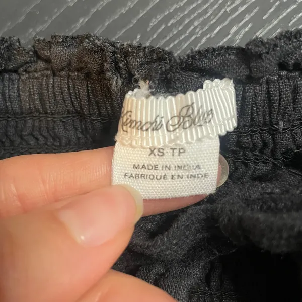 Kimchi Blue Black Smocked Tube Top Cotton Ruffle‎ Lace Up XS Urban Outfitters - Image 3