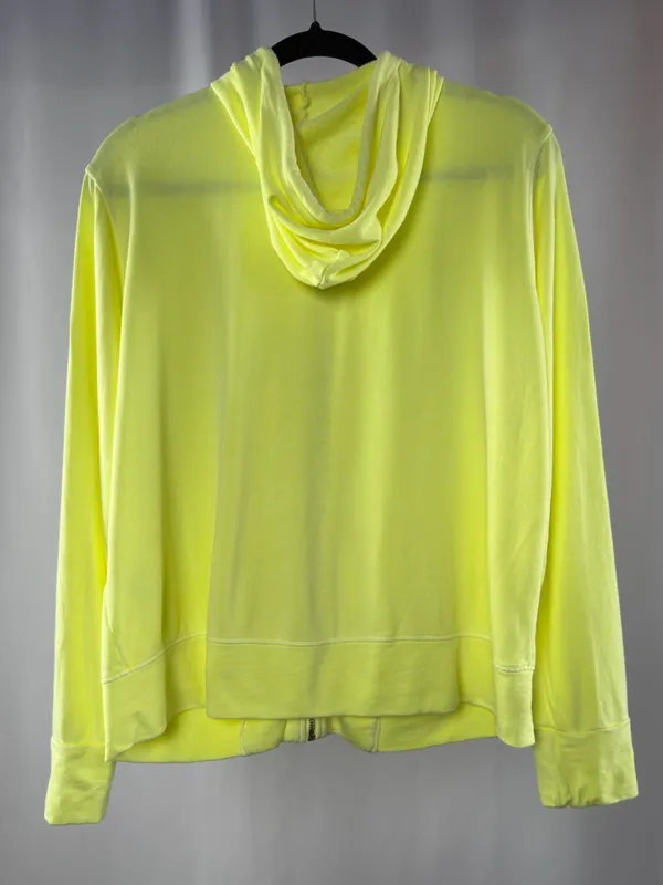 Sundry Lightweight Full Zip Hoodie in Neon Yellow Size 0 or XS - Image 4