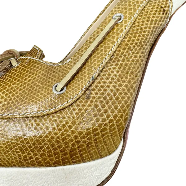Christian Louboutin Lizard Embossed Slingback Heels Platform 40.5 - Image 11