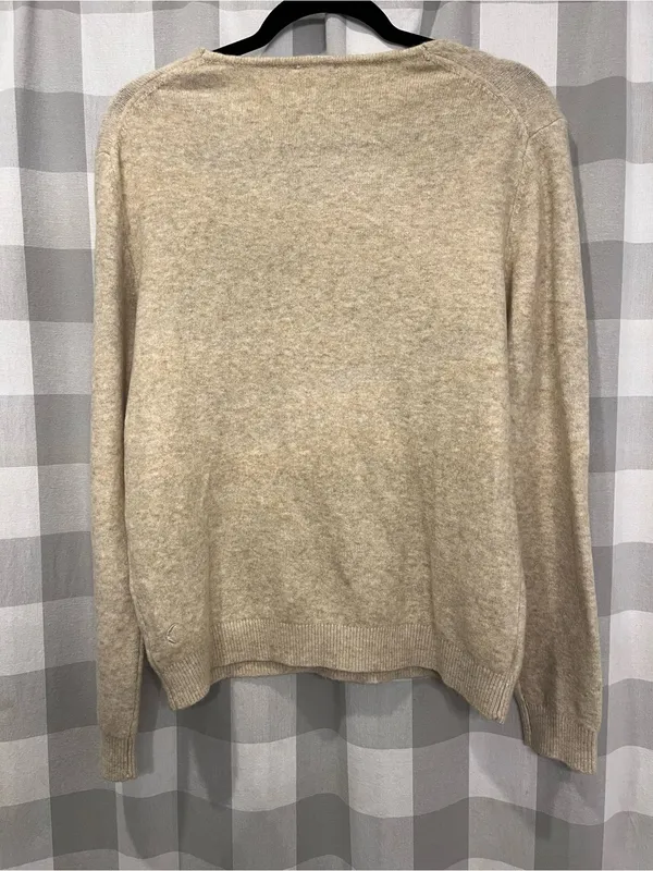 ZYIA Women's V-Neck Sweater in Light Tan - Image 5