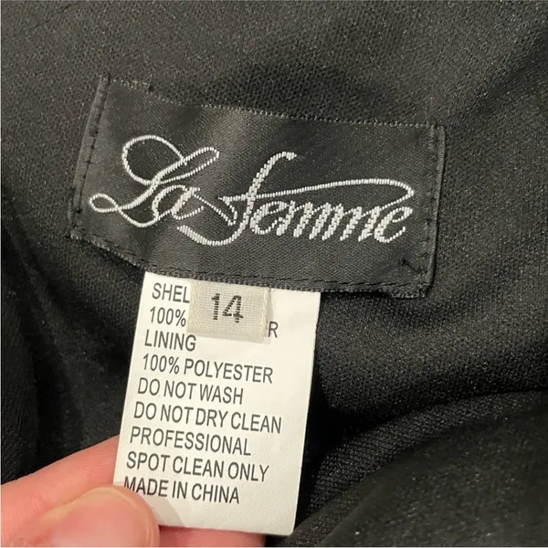 La Femme 28026 Black Twist Front Short Sleeve Dress Size 14 - Image 3