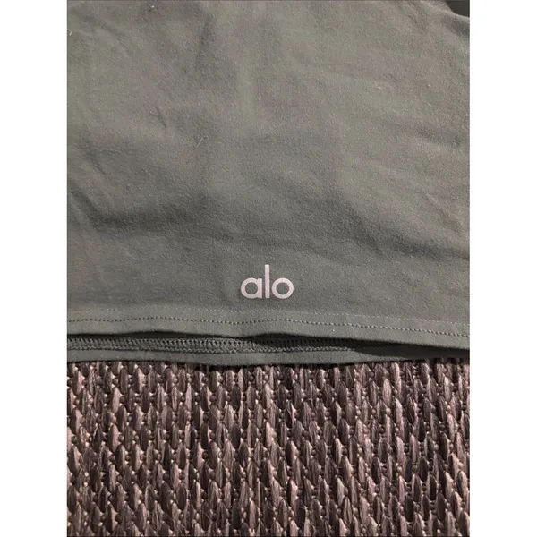 Alo Yoga Real Bra Tank Olive Green Size Small - Image 3