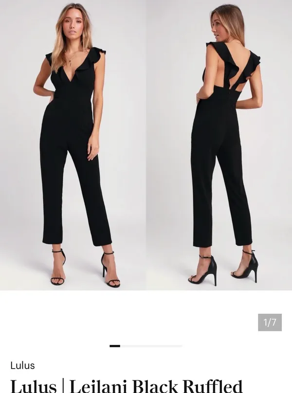 Lulus Black Ruffled Jumpsuit Leilani - Image 2