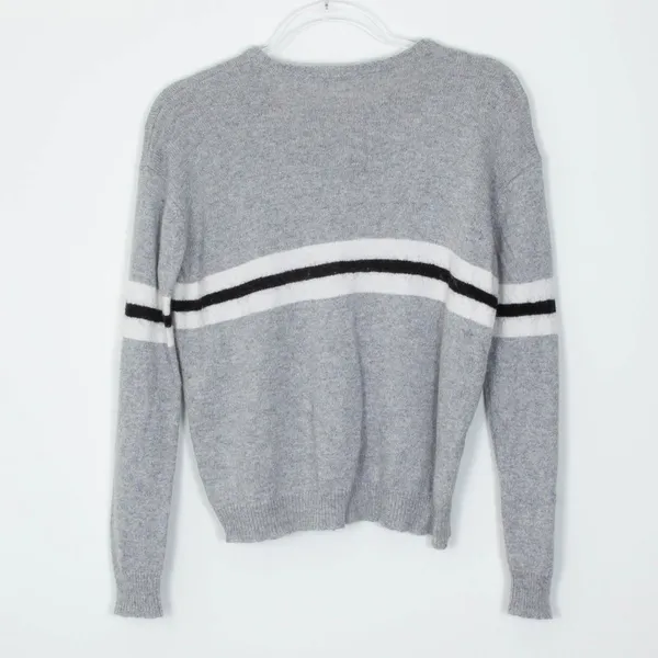 Brandy Melville‎ Wool Cashmere Blend Long Sleeve Gray Striped Sweater - Image 8