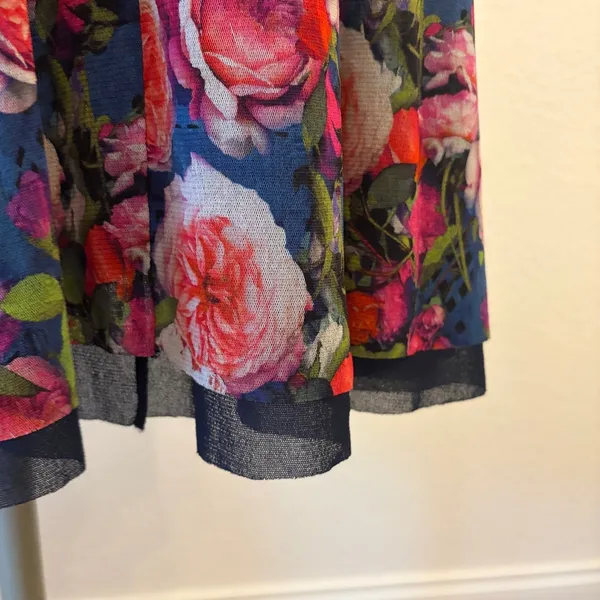Fuzzi Floral Mesh Halter‎ Maxi Dress XS Romantic Ruffle Wedding Guest Italy $650 - Image 7