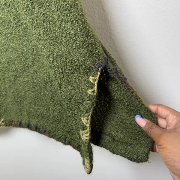 Women‎ Tie Front Goblincore Knit Cardigan Sweater Large Green Boho Gremlin - Image 9