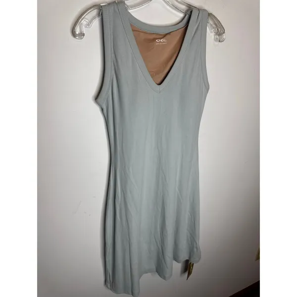 OGL Eco SkinKiss Light Blue Draped Neck Midi Tank Dress Small S Brami - Image 5