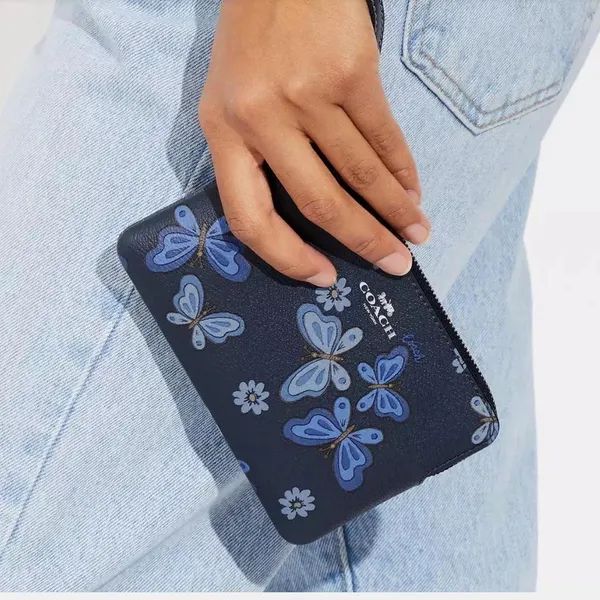 Coach Butterfly Print Corner Zip Wristlet - Image 3