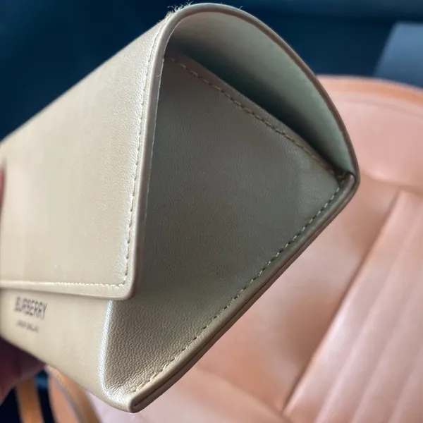 Authentic BURBERRY Tan Leather Sunglass Case - Image 5