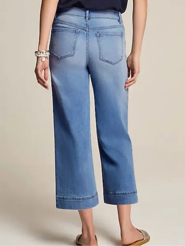 J. JILL High Rise Wide Leg Crop Jeans Size 14 - Image 3