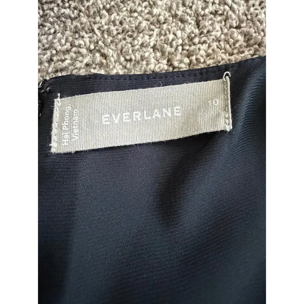 Everlane Japanese Goweave Slip Black Wide Leg Cropped Jumpsuit Size 10 - Image 7
