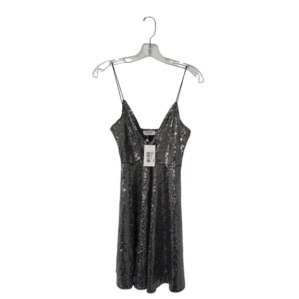 Flounce Club London Wrap Mini Size 10 Dress Metallic Y2K Indie Sleaze Retro - Image 4
