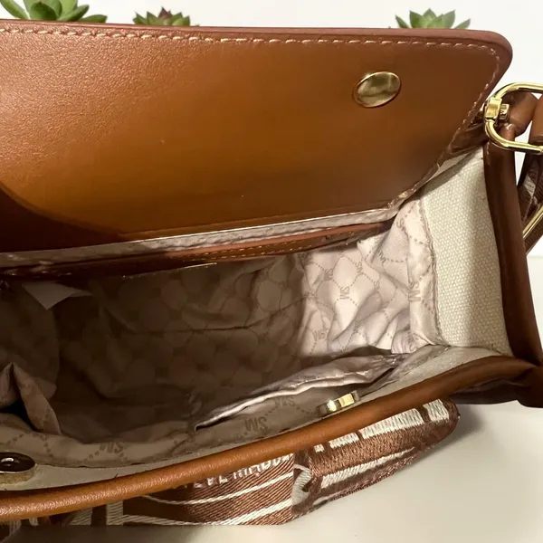 Steve Madden BWEBBER Mini Tote‎ Bag Womens Small Creme Brown NEW Crossbody Purse - Image 13